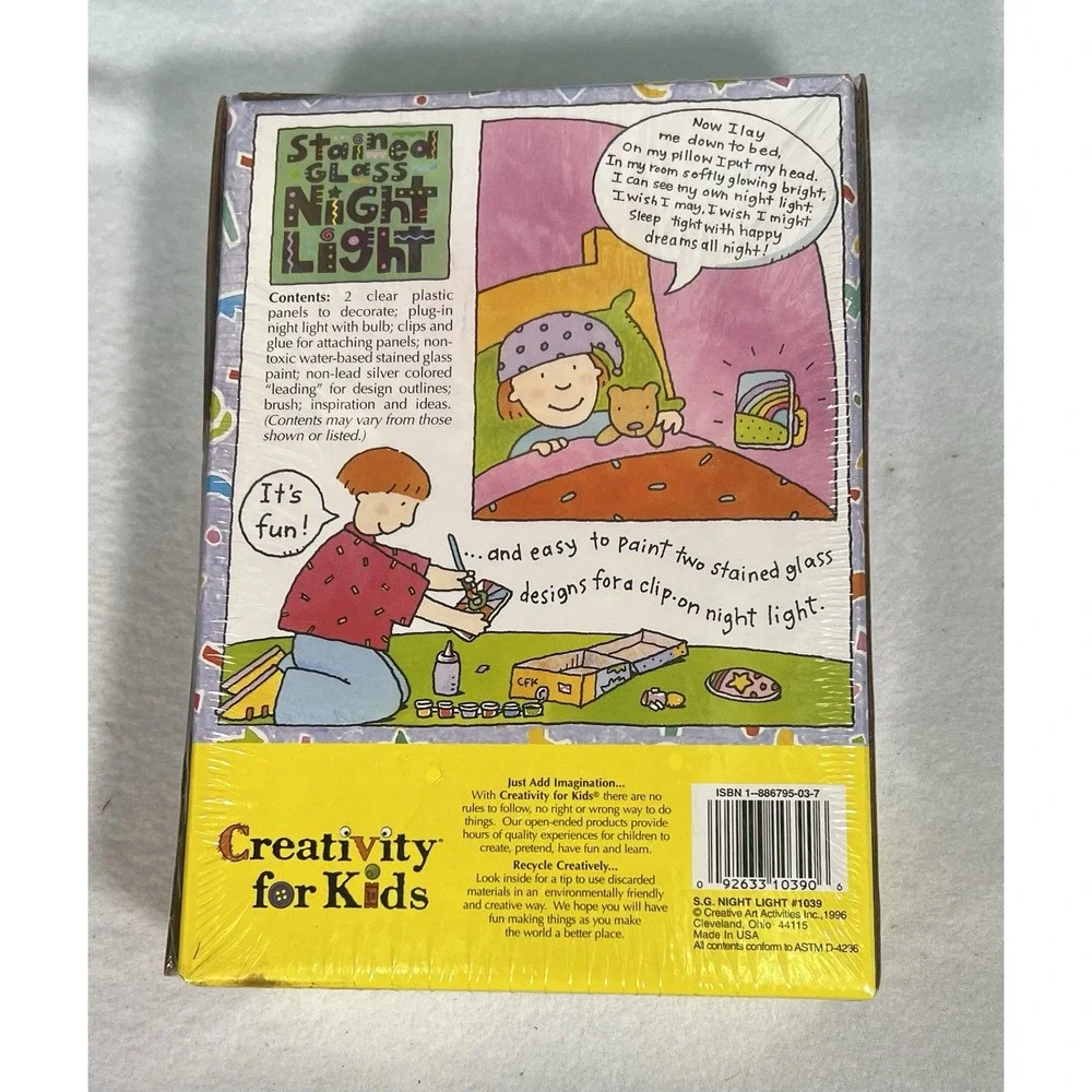 Creativity For‎ Kids Stained Glass Night Light Sealed NEW in box